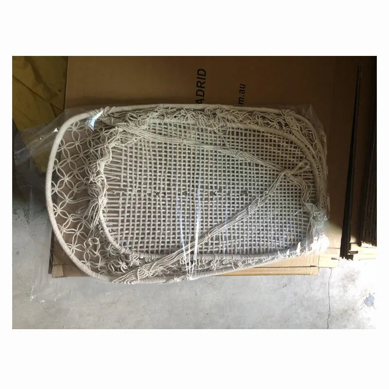 Baby Crib Cradle, Hanging Bassinet and Portable Swing for Baby Nursery Rope Fringe Measures 35" L X 23.25" W X 14" H